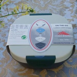 High Sierra Lunch Box w/ Divider, Fork, Ice Pack, & Sauce Container